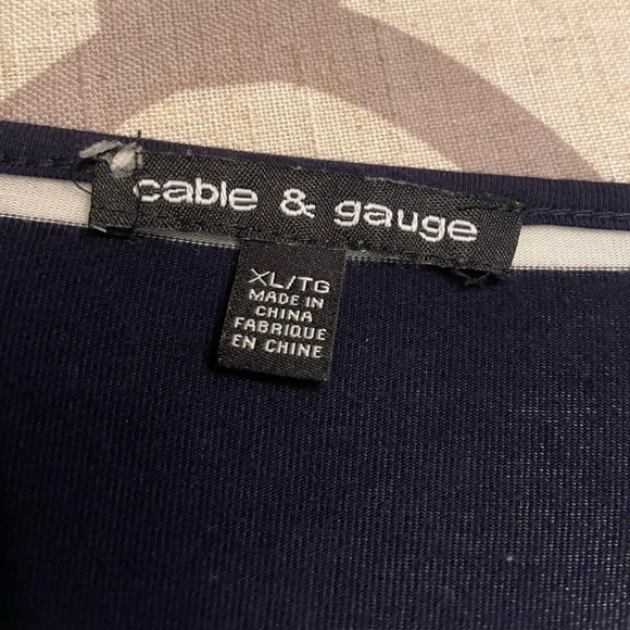 Cable & Gauge Navy Striped Short sleeve Size XL Flowy, lightweight - Picture 4 of 5